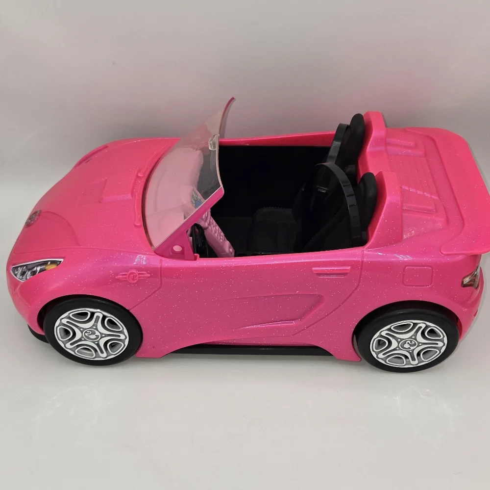 2016 Mattel Barbie‎ Glam Pink Glitter Convertible Car with Seat Belts